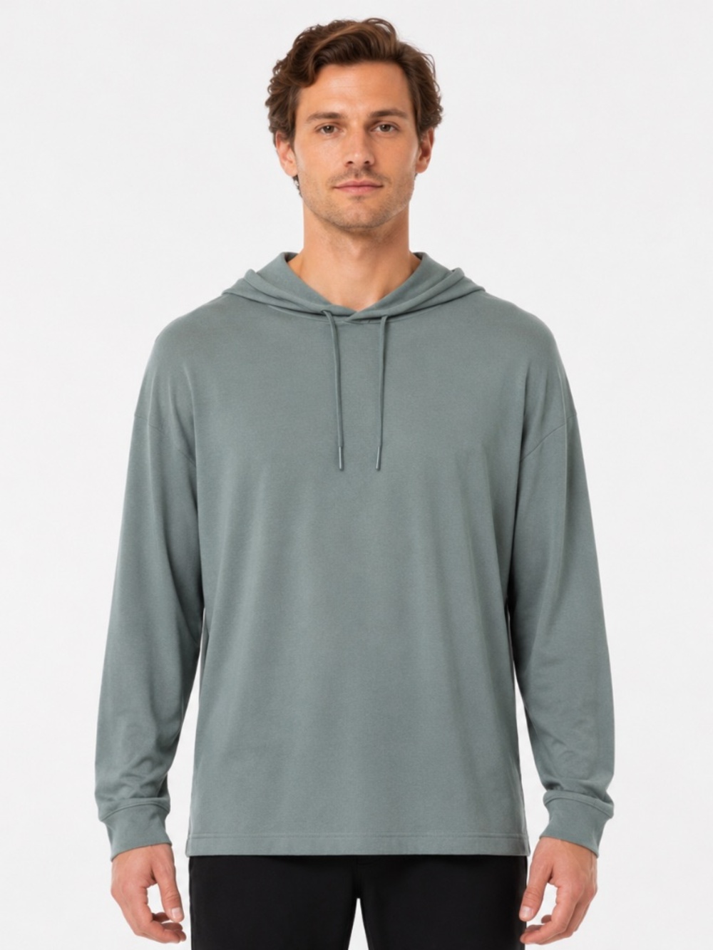 Theory Traer Hoodie Anemone Milano Sage Green Lightweight Pullover XL